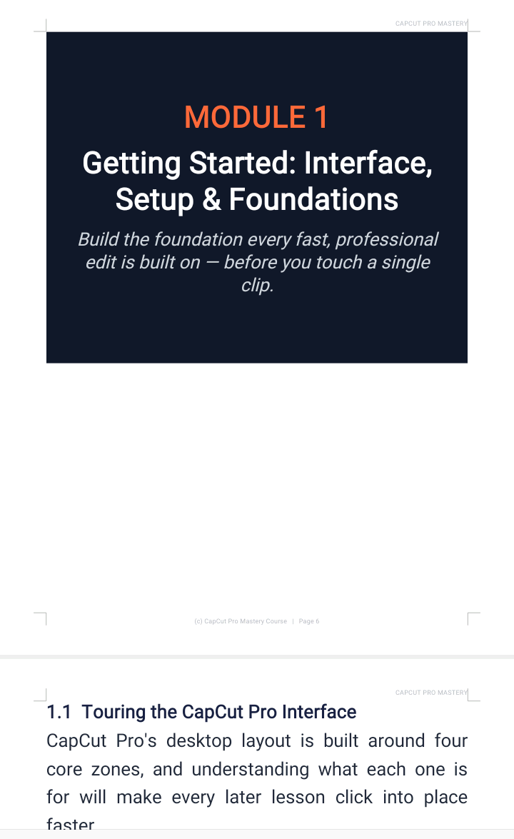 CAPCUT PRO MASTERY COURSE